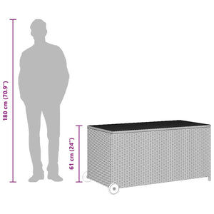 Baule da Giardino 120x65x61 cm in Polyrattan Grigio Chiaro