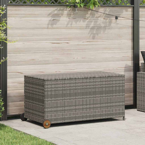 Baule da Giardino 120x65x61 cm in Polyrattan Grigio Chiaro