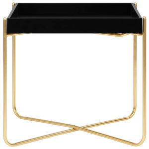 Tavolino  Nero e Oro 38x38x38,5 cm in MDF