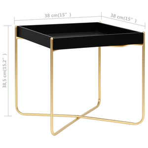 Tavolino  Nero e Oro 38x38x38,5 cm in MDF