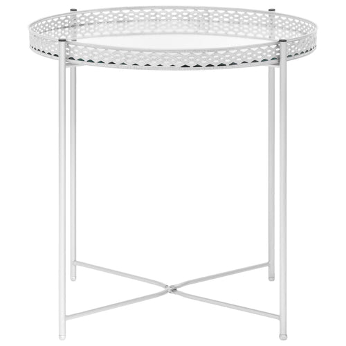 Tavolino Argento 40x40x41 cm in Vetro