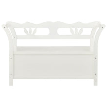 Load image into Gallery viewer, Cassapanca con Schienale 126 cm Bianca in Legno Massello di Abete