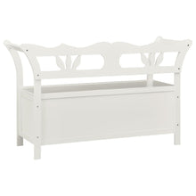 Load image into Gallery viewer, Cassapanca con Schienale 126 cm Bianca in Legno Massello di Abete