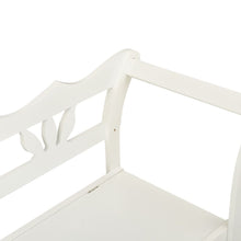 Load image into Gallery viewer, Cassapanca con Schienale 126 cm Bianca in Legno Massello di Abete