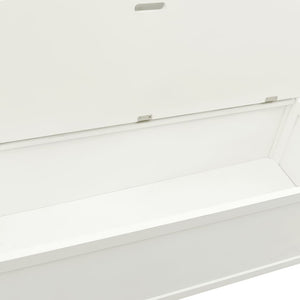 Cassapanca con Schienale 126 cm Bianca in Legno Massello di Abete