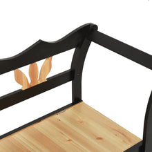 Load image into Gallery viewer, Cassapanca con Schienale 126 cm Nera in Legno Massello di Abete