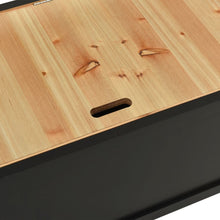 Load image into Gallery viewer, Cassapanca con Schienale 126 cm Nera in Legno Massello di Abete
