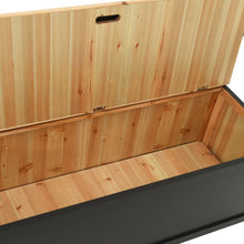 Load image into Gallery viewer, Cassapanca con Schienale 126 cm Nera in Legno Massello di Abete