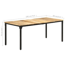 Indlæs billede til gallerivisning Tavolo da Pranzo 180x90x76 cm in Legno di Mango Grezzo