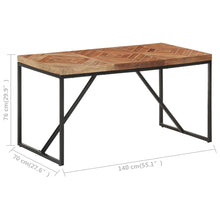 Indlæs billede til gallerivisning Tavolo da Pranzo 140x70x76 cm in Legno Massello Acacia e Mango