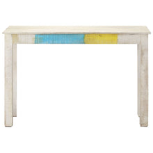 Laden Sie das Bild in den Galerie-Viewer, Tavolo Consolle Bianco 115x35x77 cm in Legno di Mango Grezzo