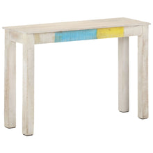 Laden Sie das Bild in den Galerie-Viewer, Tavolo Consolle Bianco 115x35x77 cm in Legno di Mango Grezzo