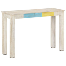 Laden Sie das Bild in den Galerie-Viewer, Tavolo Consolle Bianco 115x35x77 cm in Legno di Mango Grezzo