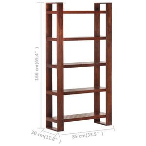 Libreria Marrone 85x30x166 cm in Legno Massello di Acacia