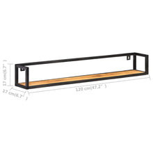 Load image into Gallery viewer, Mensole a Muro 2 pz 120 cm in Legno Massello di Acacia