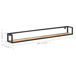 Mensole a Muro 2 pz 160 cm in Legno Massello di Acacia