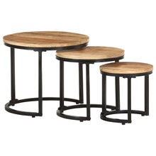 Indlæs billede til gallerivisning Tavolini Laterali 3 pz in Legno di Mango Grezzo