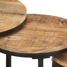 Indlæs billede til gallerivisning Tavolini Laterali 3 pz in Legno di Mango Grezzo
