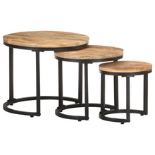 Indlæs billede til gallerivisning Tavolini Laterali 3 pz in Legno di Mango Grezzo