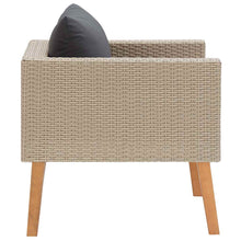 Carica l&#39;immagine nel visualizzatore di Gallery, Poltrona da Giardino con Cuscini Antracite in Polyrattan Beige