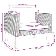 Carica l&#39;immagine nel visualizzatore di Gallery, Poltrona da Giardino con Cuscini Antracite in Polyrattan Beige