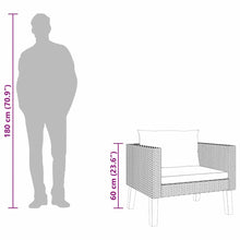 Carica l&#39;immagine nel visualizzatore di Gallery, Poltrona da Giardino con Cuscini Antracite in Polyrattan Beige