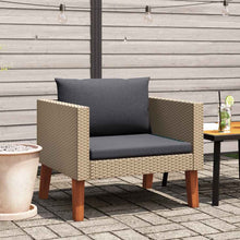 Carica l&#39;immagine nel visualizzatore di Gallery, Poltrona da Giardino con Cuscini Antracite in Polyrattan Beige