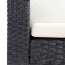 Carica l&#39;immagine nel visualizzatore di Gallery, Poltrona da Giardino con Cuscini Bianchi in Polyrattan Nero
