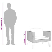 Carica l&#39;immagine nel visualizzatore di Gallery, Poltrona da Giardino con Cuscini Bianchi in Polyrattan Nero