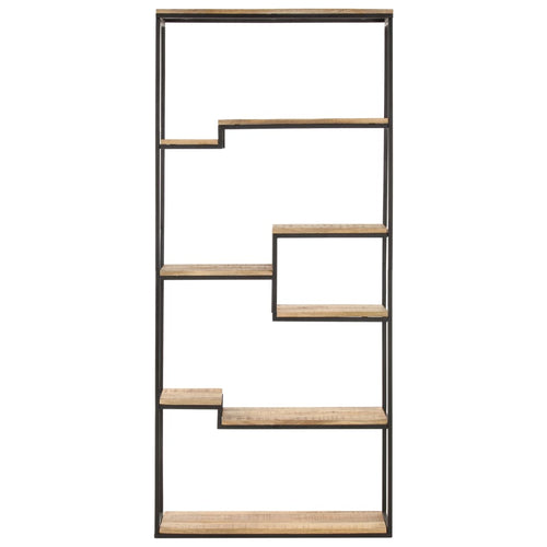 Libreria 80x30x180 cm in Legno di Mango Grezzo