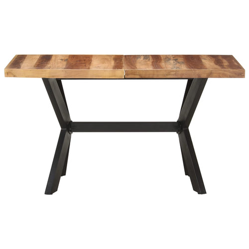 Tavolo da Pranzo 140x70x75 cm Legno Massello con Finitura Ambra