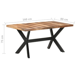 Tavolo da Pranzo 160x80x75 cm Legno Massello con Finitura Ambra