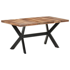 Tavolo da Pranzo 160x80x75 cm Legno Massello con Finitura Ambra
