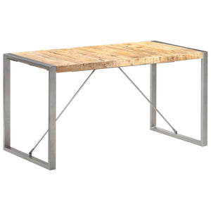 Tavolo da Pranzo 140x70x75 cm in Legno Massello di Mango Grezzo