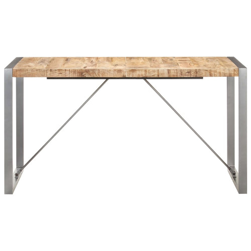 Tavolo da Pranzo 140x70x75 cm in Legno Massello di Mango Grezzo
