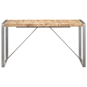 Tavolo da Pranzo 140x70x75 cm in Legno Massello di Mango Grezzo