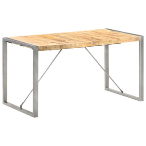 Tavolo da Pranzo 140x70x75 cm in Legno Massello di Mango Grezzo