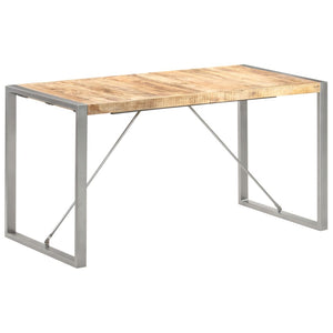 Tavolo da Pranzo 140x70x75 cm in Legno Massello di Mango Grezzo