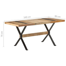 Indlæs billede til gallerivisning Tavolo da Pranzo 160x80x76 cm in Legno Massello di Mango Grezzo