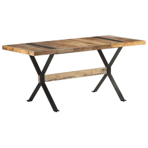 Tavolo da Pranzo 160x80x76 cm in Legno Massello di Mango Grezzo