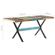 Indlæs billede til gallerivisning Tavolo da Pranzo 160x80x76 cm in Legno Massello di Recupero