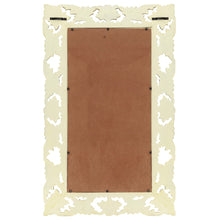 Carica l&#39;immagine nel visualizzatore di Gallery, Specchio Intagliato a Mano Bianco 80x50 cm in Massello di Mango