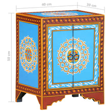 Load image into Gallery viewer, Mobiletto Dipinto a Mano 40x30x50 cm in Legno Massello di Mango con Ante