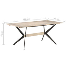 Indlæs billede til gallerivisning Tavolo da Pranzo 180x90x76 cm in Legno Massello di Mango