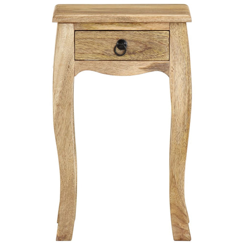 Tavolino con cassetto 28x28x46 cm in Legno Massello di Mango