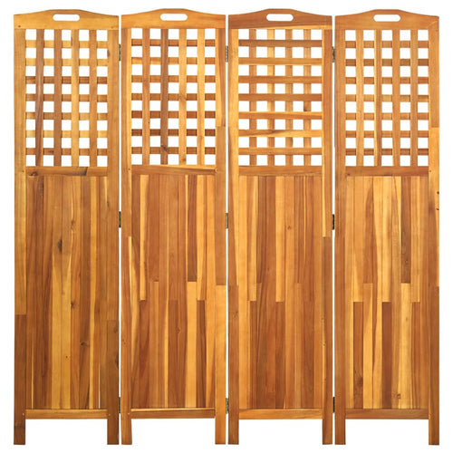 Separè 4 Pannelli  161x2x170 cm in Massello Acacia