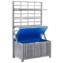 Carica l&#39;immagine nel visualizzatore di Gallery, Baule da Giardino con Traliccio 99x55x160 cm in Massello d&#39;Acacia Grigio