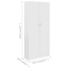 Load image into Gallery viewer, Libreria/Armadio Bianca 82,5x30,5x185,5 cm in Legno Multistrato