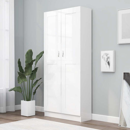 Libreria/Armadio Bianca 82,5x30,5x185,5 cm in Legno Multistrato