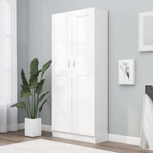 Libreria/Armadio Bianca 82,5x30,5x185,5 cm in Legno Multistrato